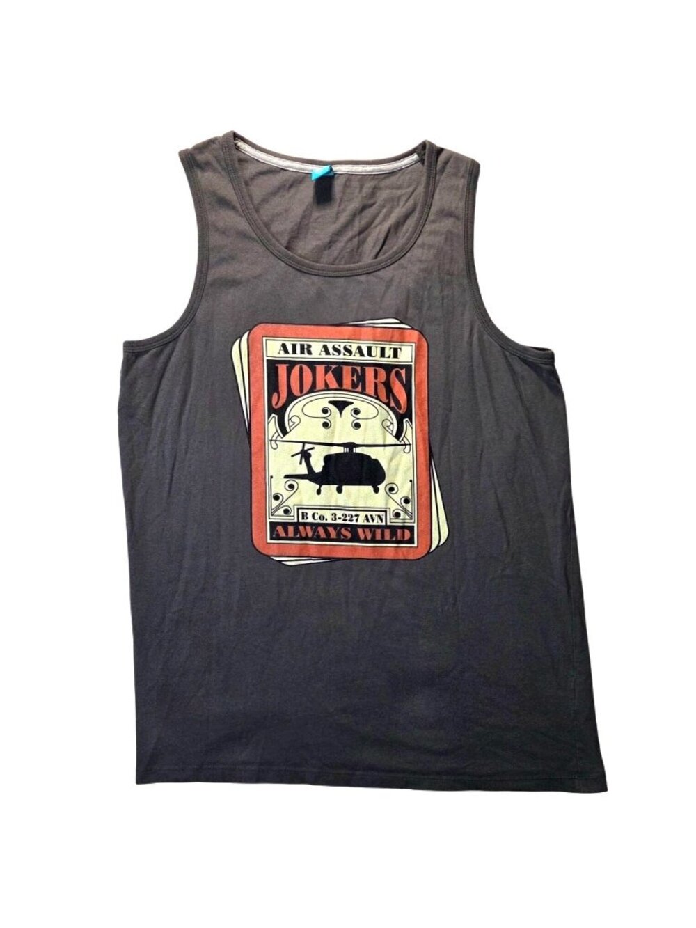 Air Assault Jokers Always Wild Mens Graphic Tank Top Spreadshirt S Gray Cotton